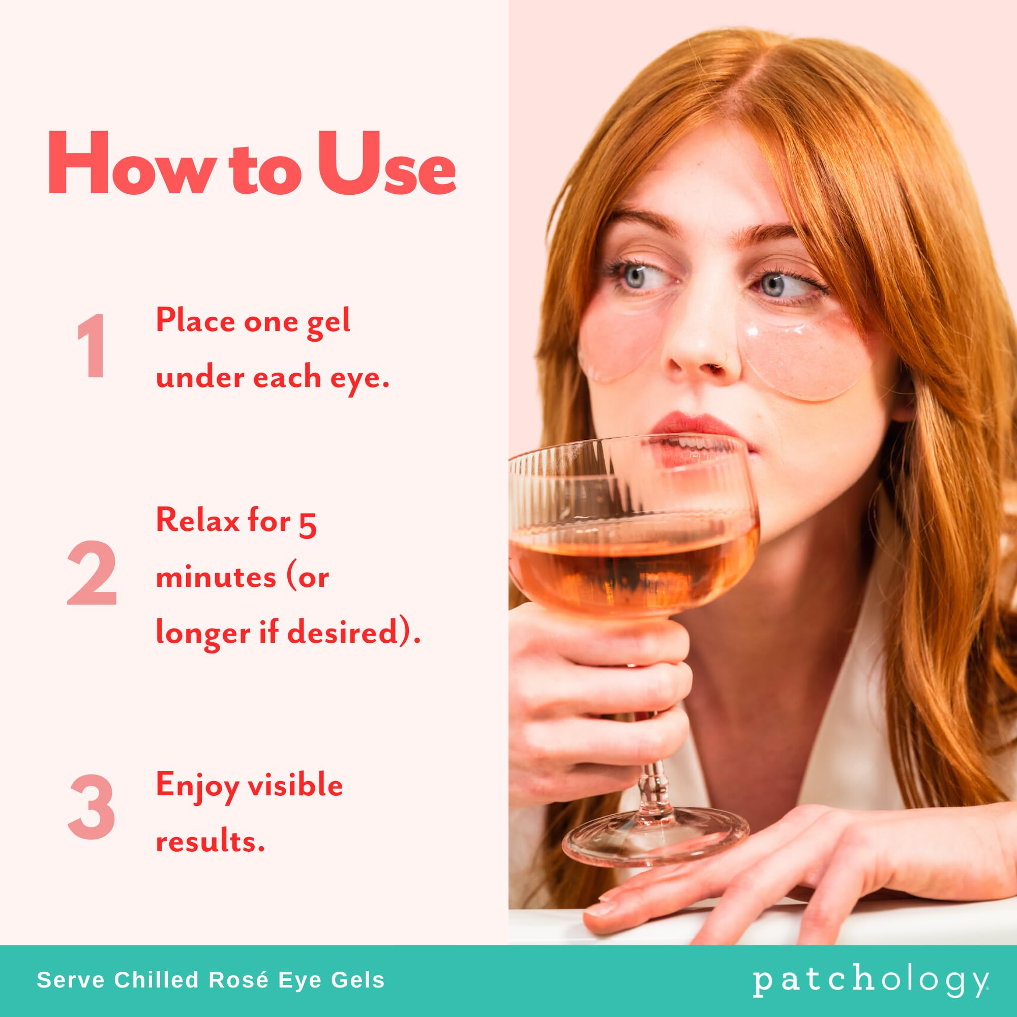 Patchology Gels Yeux Rosé Rafraîchis, sans parabènes, sans sulfates ni phtalates.