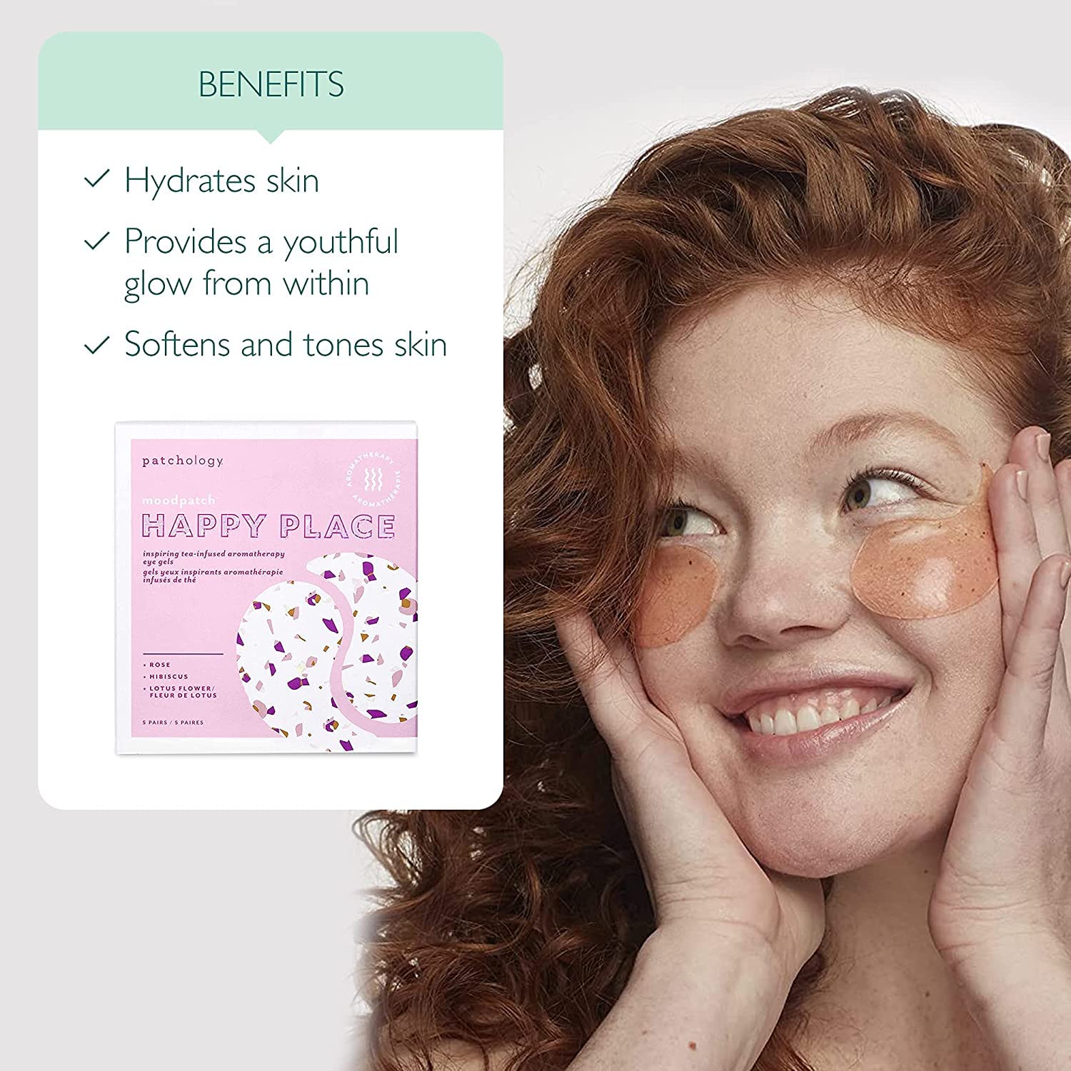 Patchology Happy Place extrait de rose pour nourrir le contour des yeux