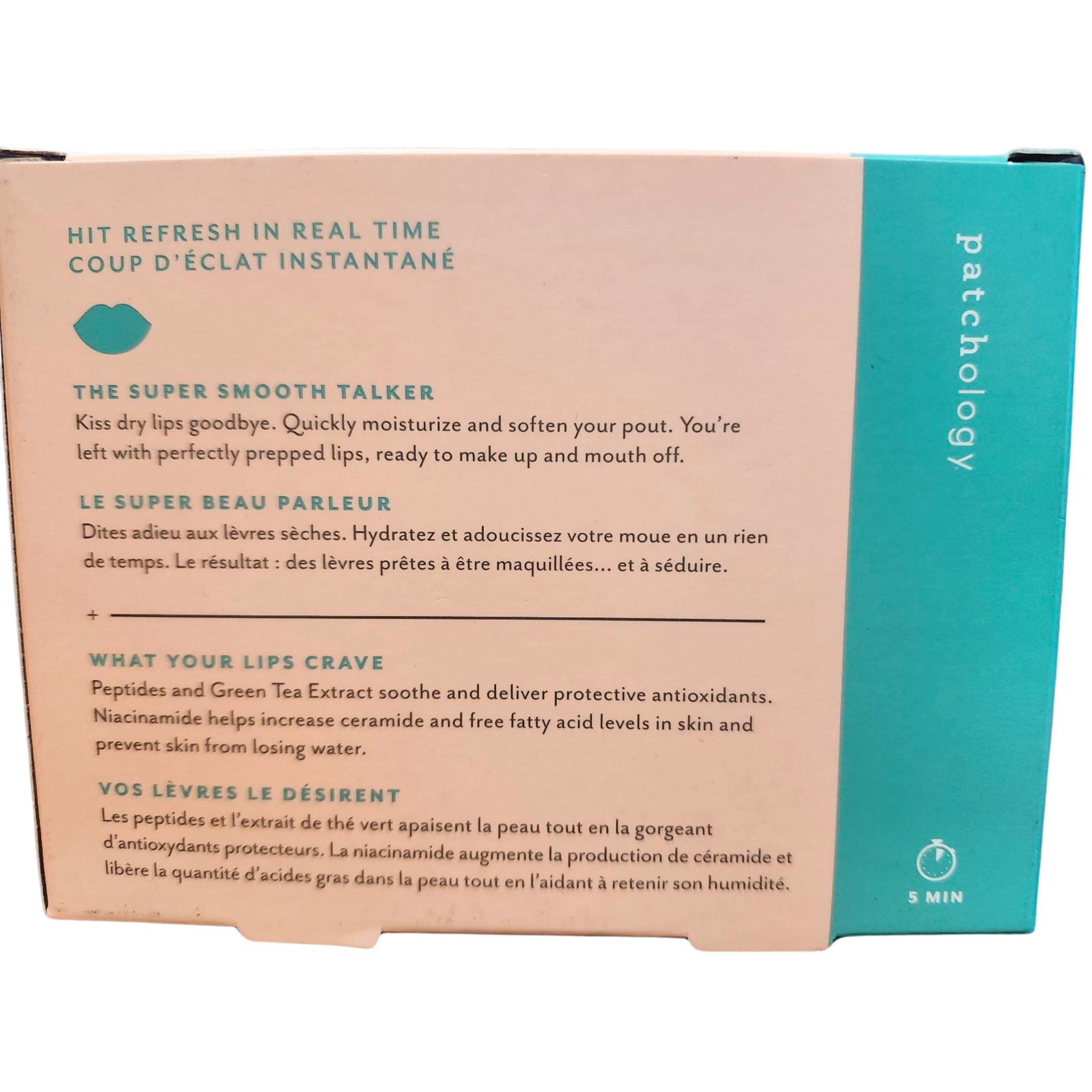 Patchology patchs lèvres biodégradables pour une utilisation propre.