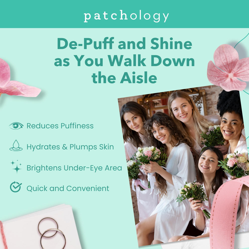 Patchology patches gel sous-yeux collagène hydrolysé, hydratation et éclat.