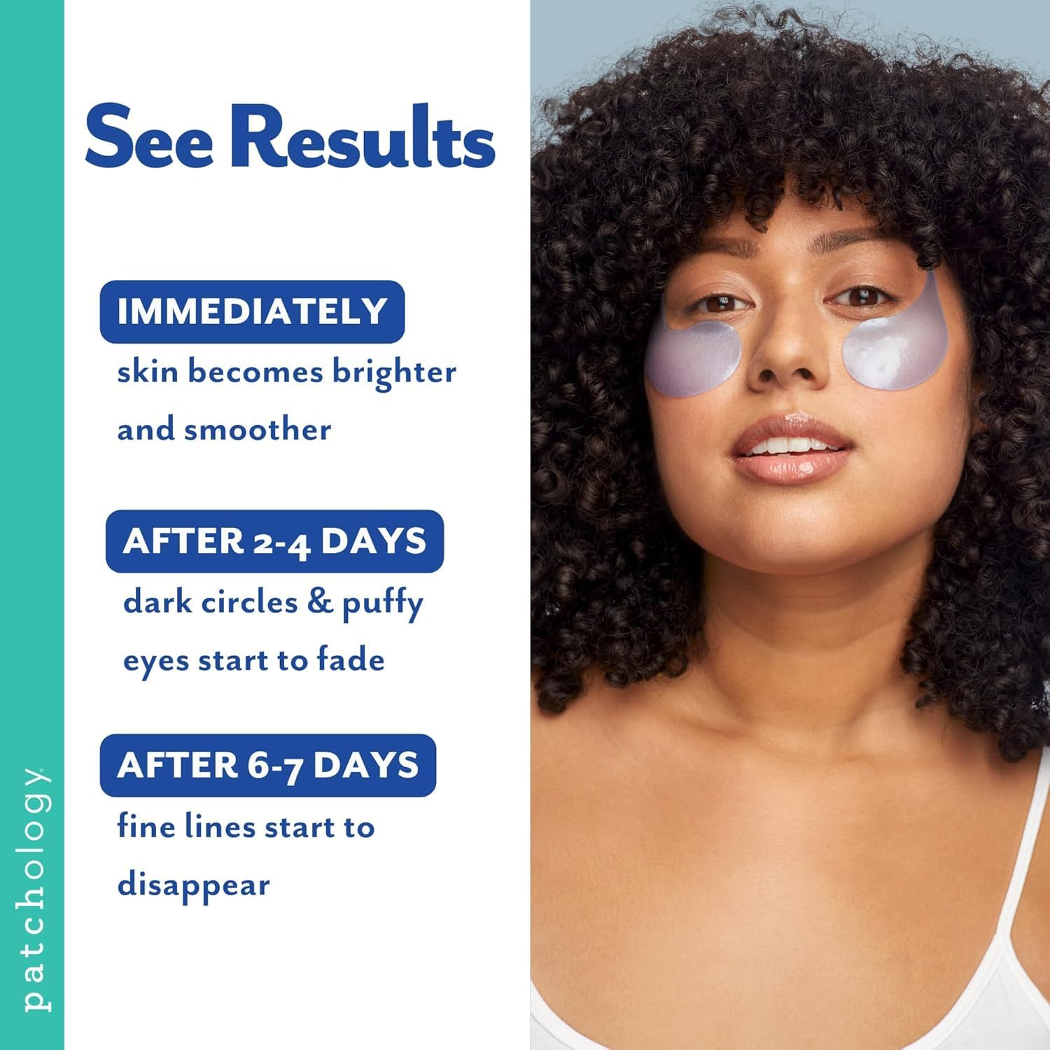 Patchology patches yeux depuffant, poches réduites pour yeux plus reposés.