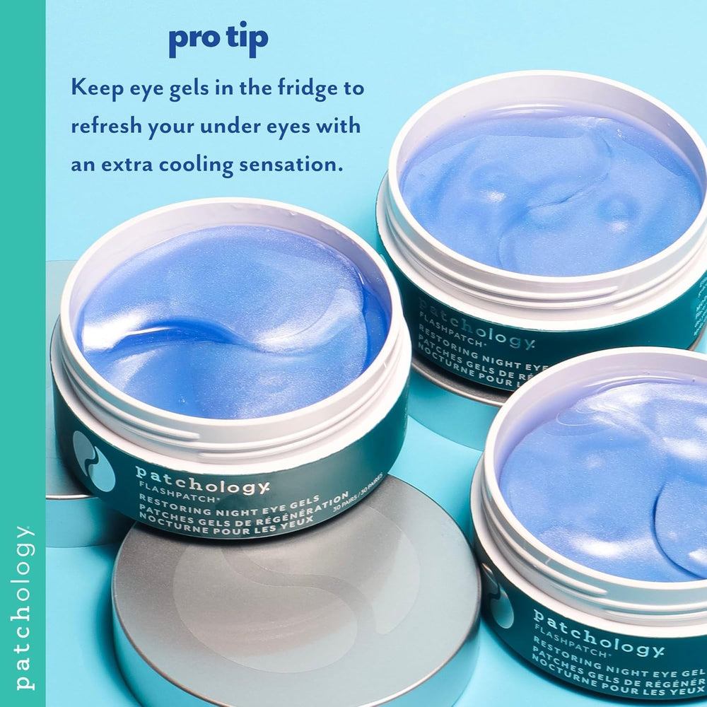 Patchology patches yeux hydratation nuit, peau sous les yeux nourrie pendant le sommeil.