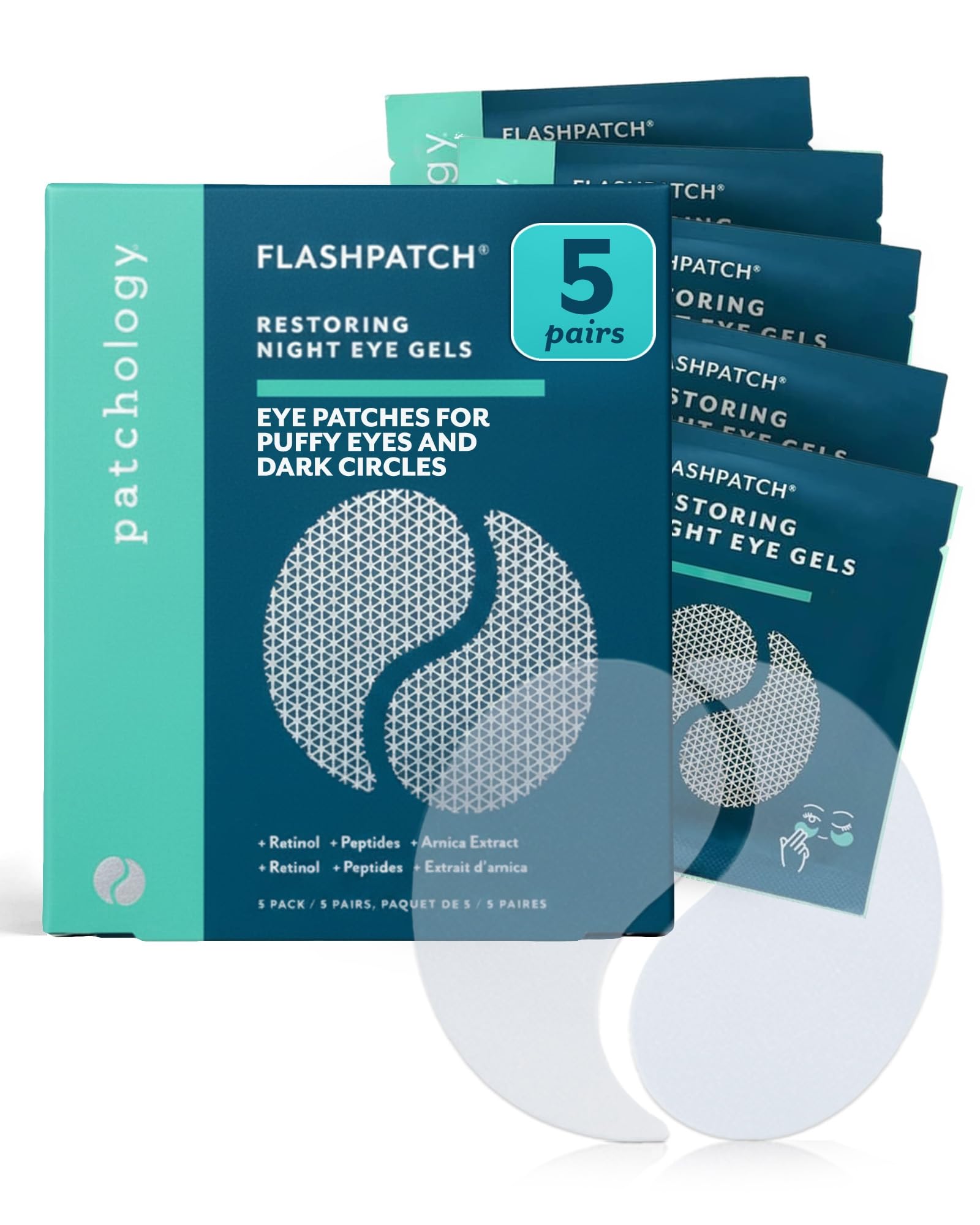 Patchology patches yeux restauration retinol collagene, éclat nocturne et dégonflement.