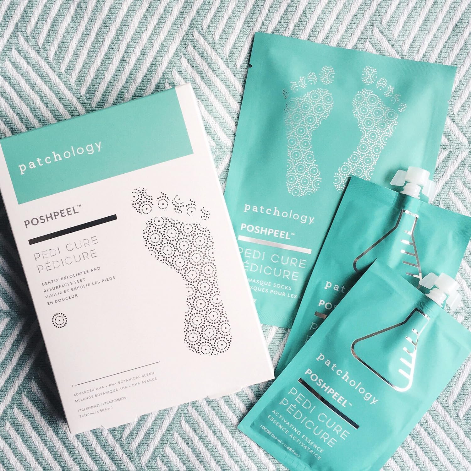 Patchology PoshPeel Pedi Cure – peau-des-pieds-douce grâce à l'exfoliation ciblée.