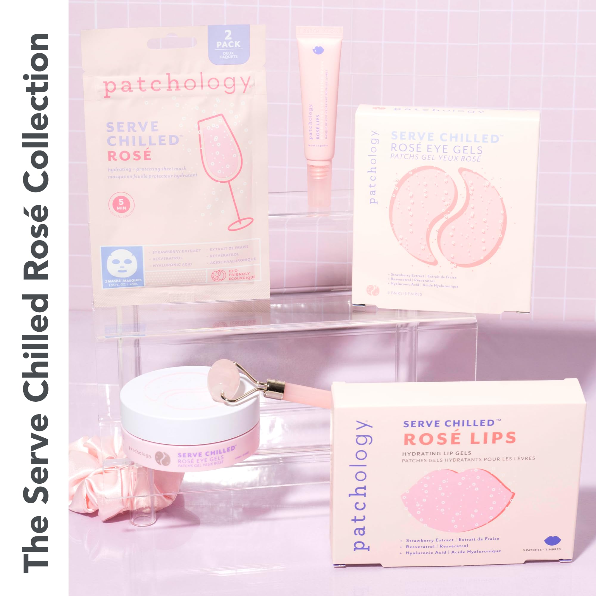 Patchology Rosé Masque Lèvres Nuit – Packaging pratique et portable pour vos soins.