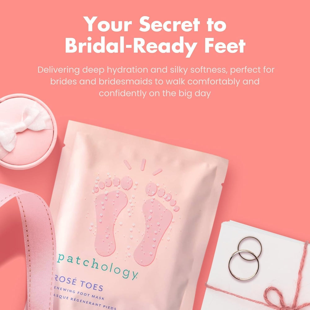 Patchology Rosé Toes masque pieds, texture hydratante prête à l'emploi.