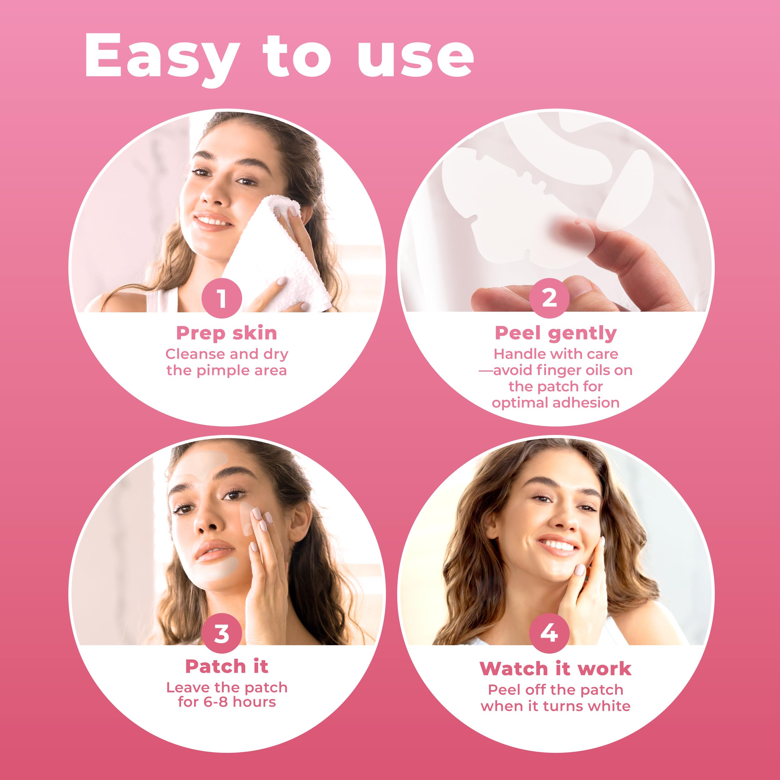 PatchRx application facile de patch sur le visage, usage pratique.