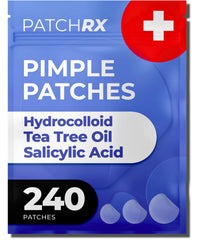 PatchRx emballage clair montrant les pansements hydrocolloïdes pour boutons.