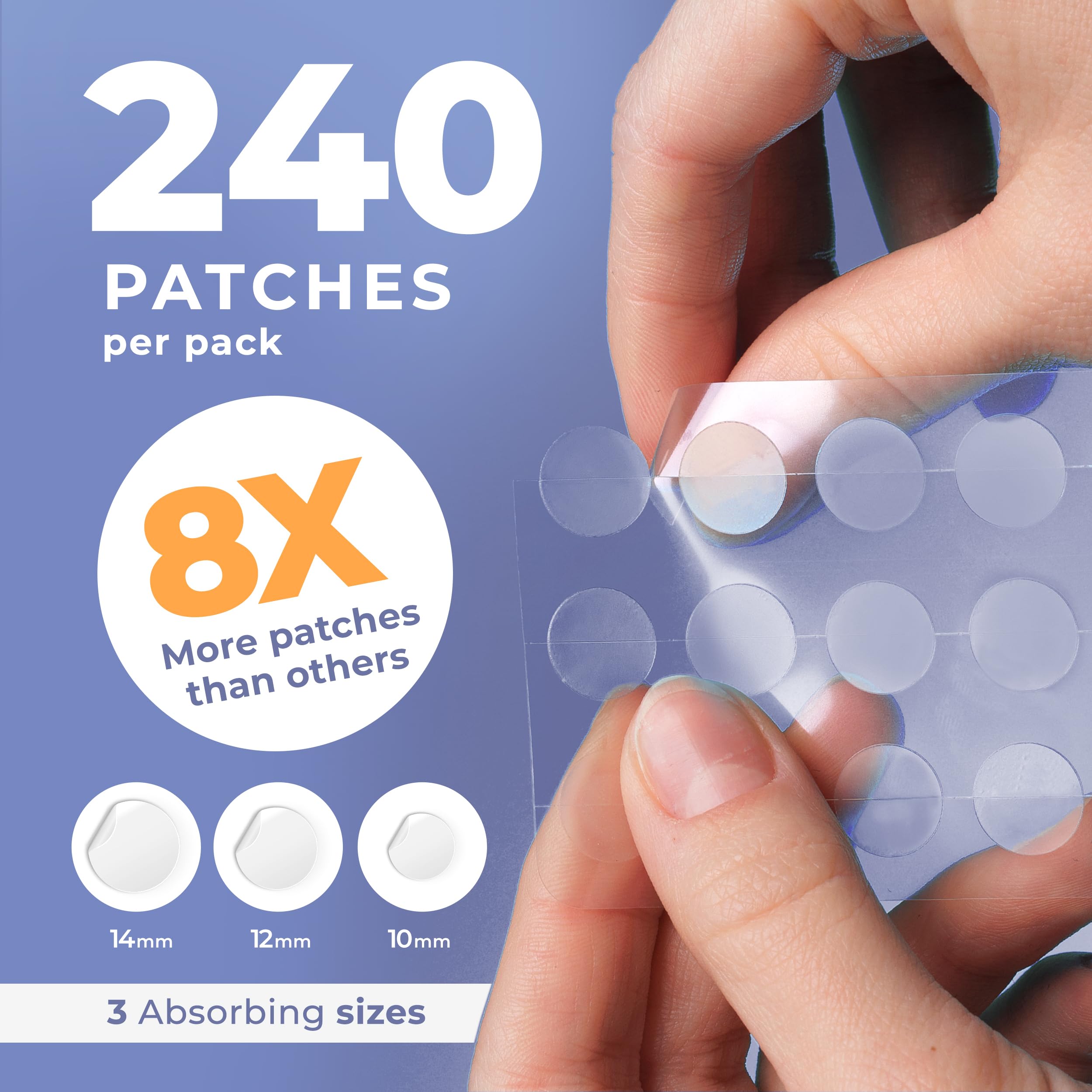 PatchRx patch appliqué sur le bouton du visage, discrètement invisible.