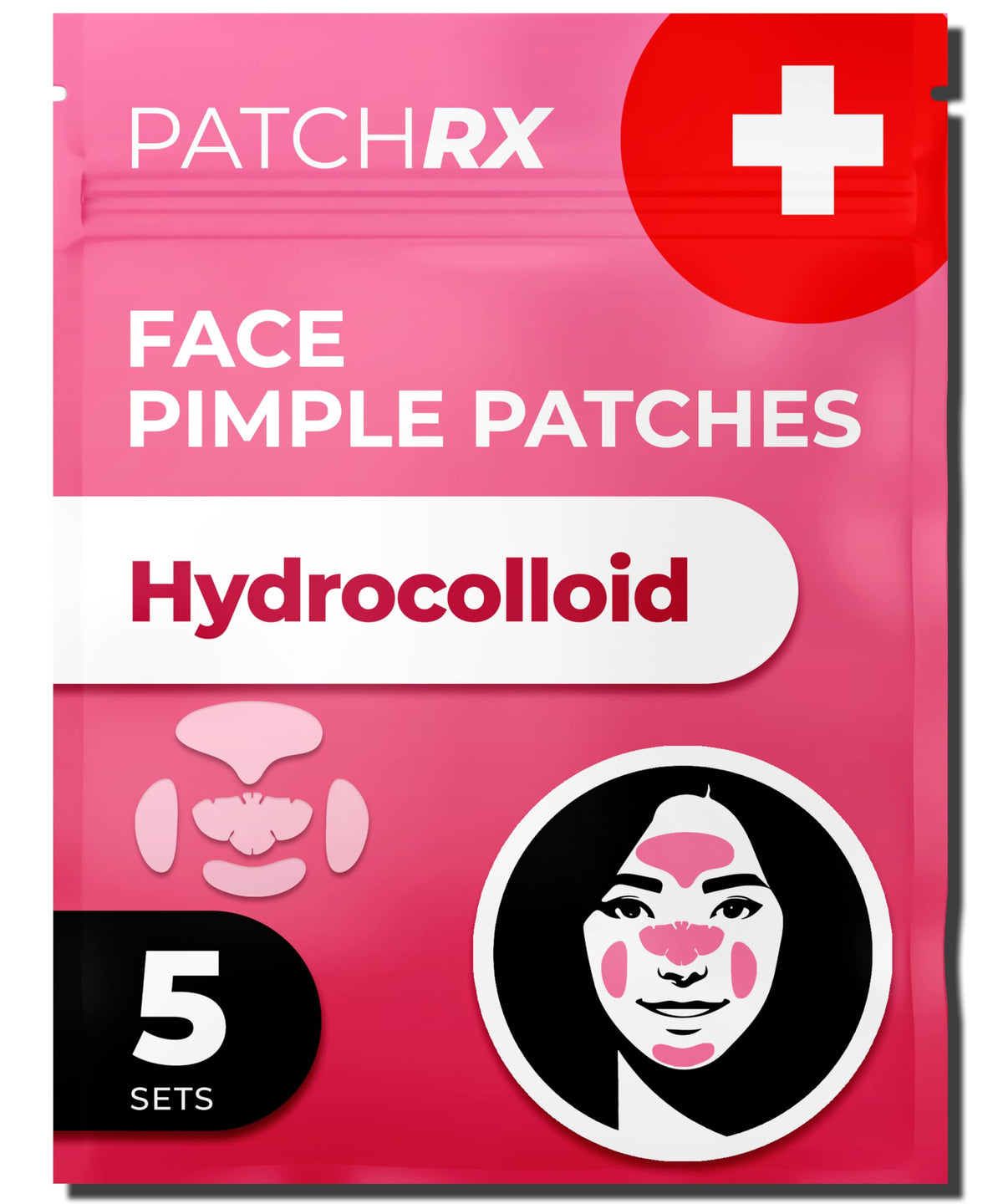 PatchRx patch hydrocolloïde sur bouton, absorption et protection cutanée.