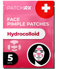 PatchRx patch hydrocolloïde sur bouton, absorption et protection cutanée.