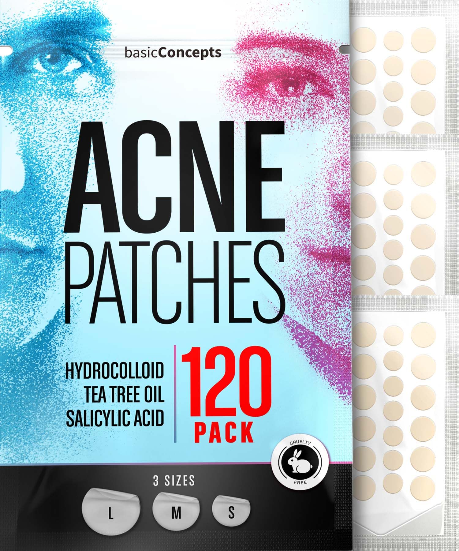 PatchRx patch hydrocolloïde sur le visage absorbant l’excès pour une peau protégée.