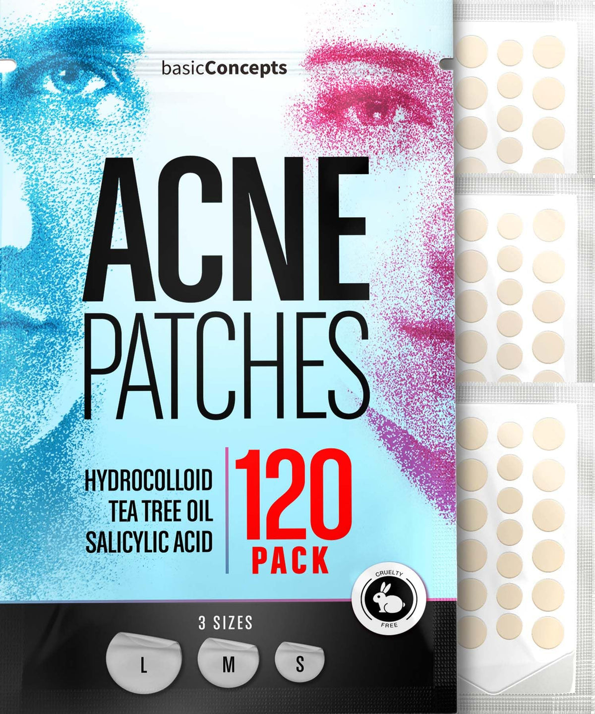 PatchRx patch hydrocolloïde sur le visage absorbant l’excès pour une peau protégée.