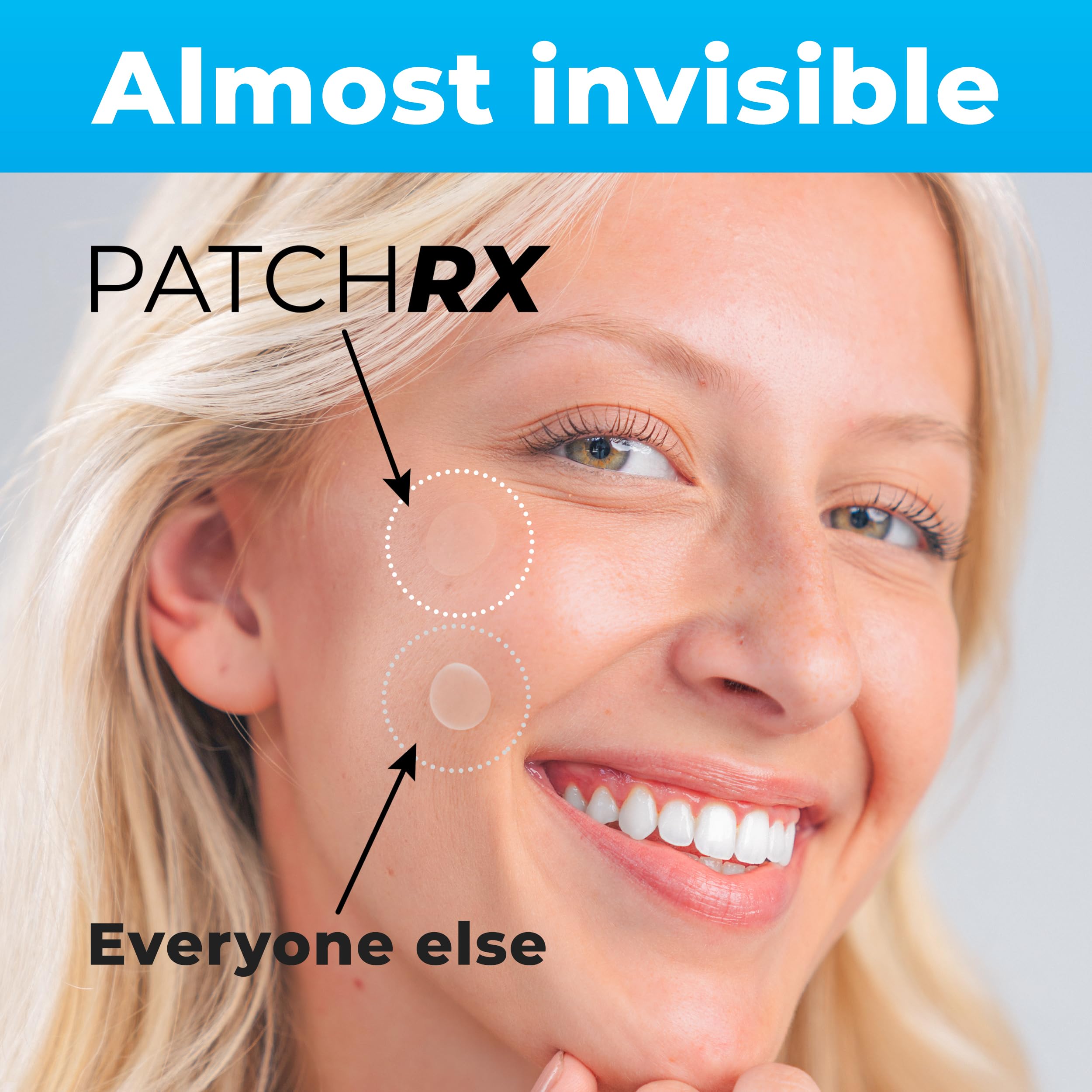 PatchRx patch pour usage jour et nuit sur le visage, application discrète