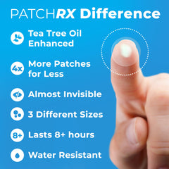 PatchRx points micro visage: patches discrets adaptés à diverses zones.