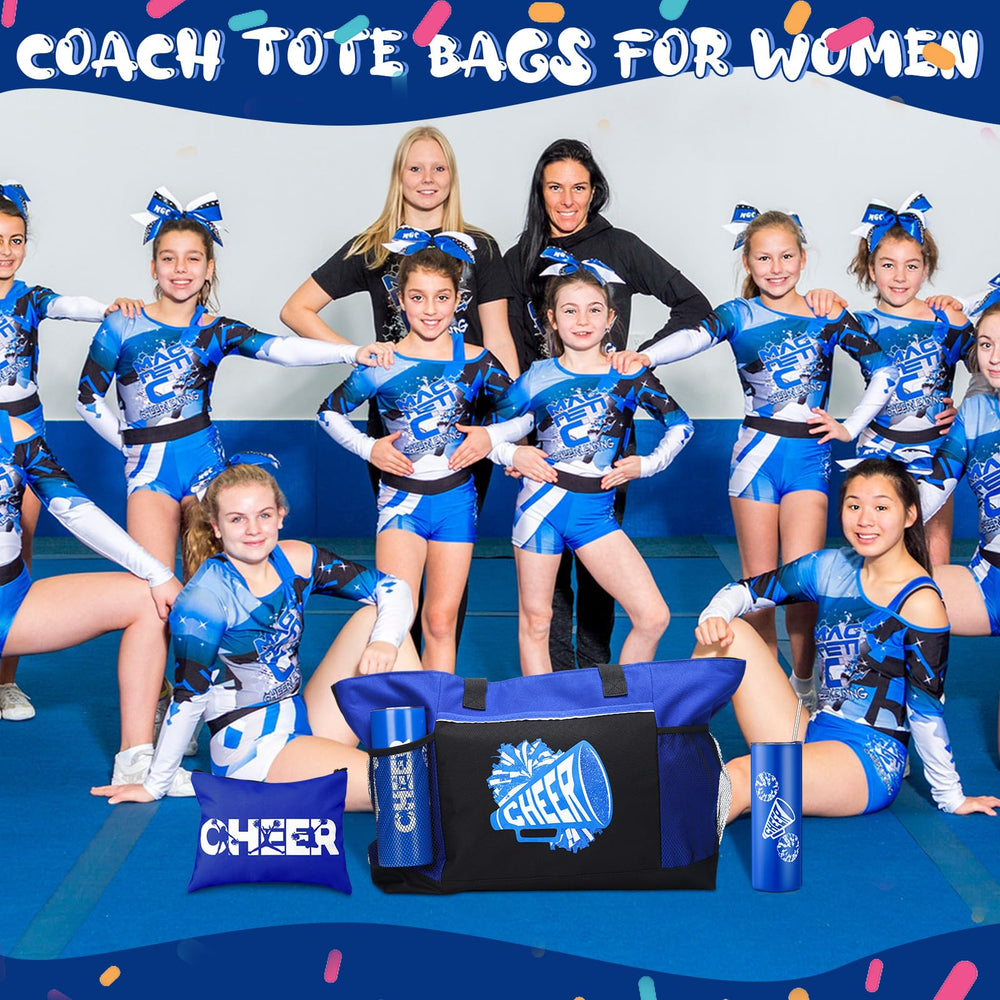 Accessoires Patelai cheerleader bleu, kit pratique pour voyage et événements.