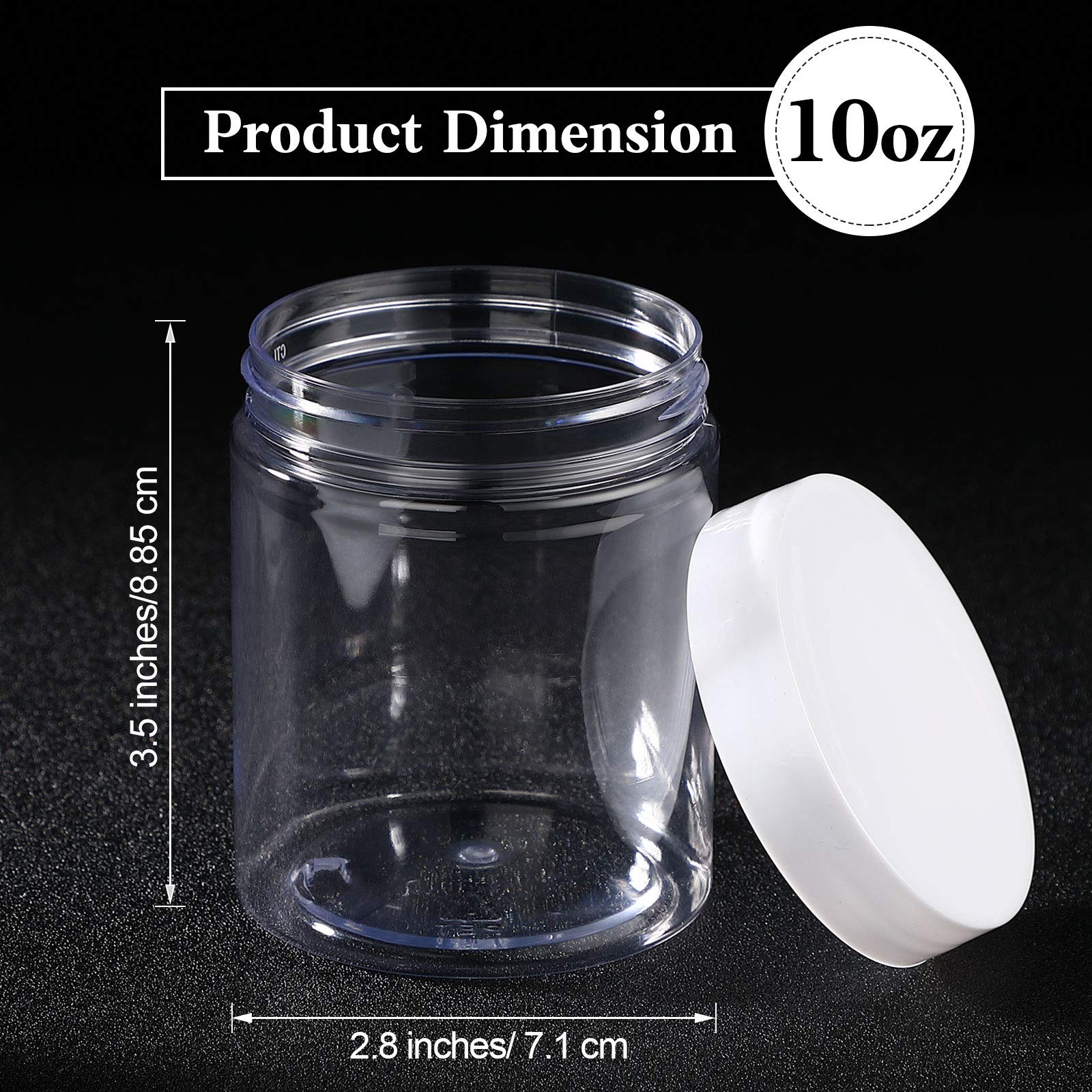 Patelai bocaux plastiques transparents avec couvercle à vis, étanches pour cosmétiques.