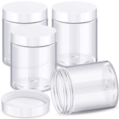 Patelai bocaux ronds grande ouverture avec couvercle blanc, faciles à remplir pour voyage.