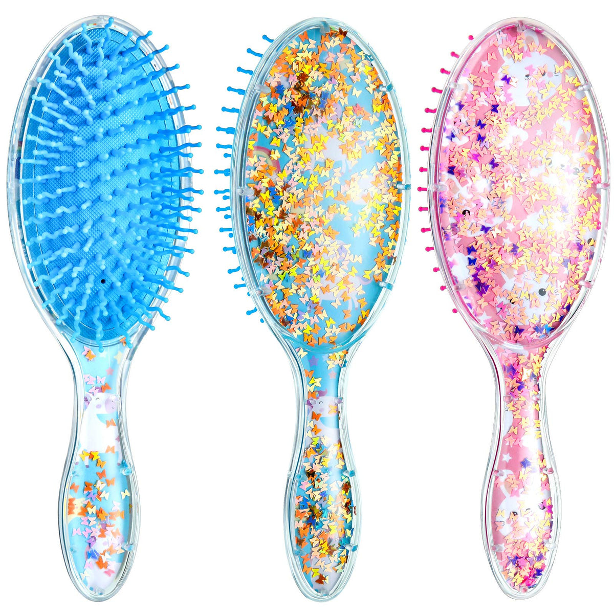 Brosse Patelai enfant lapin confetti, démêlage doux sur cheveux mouillés.