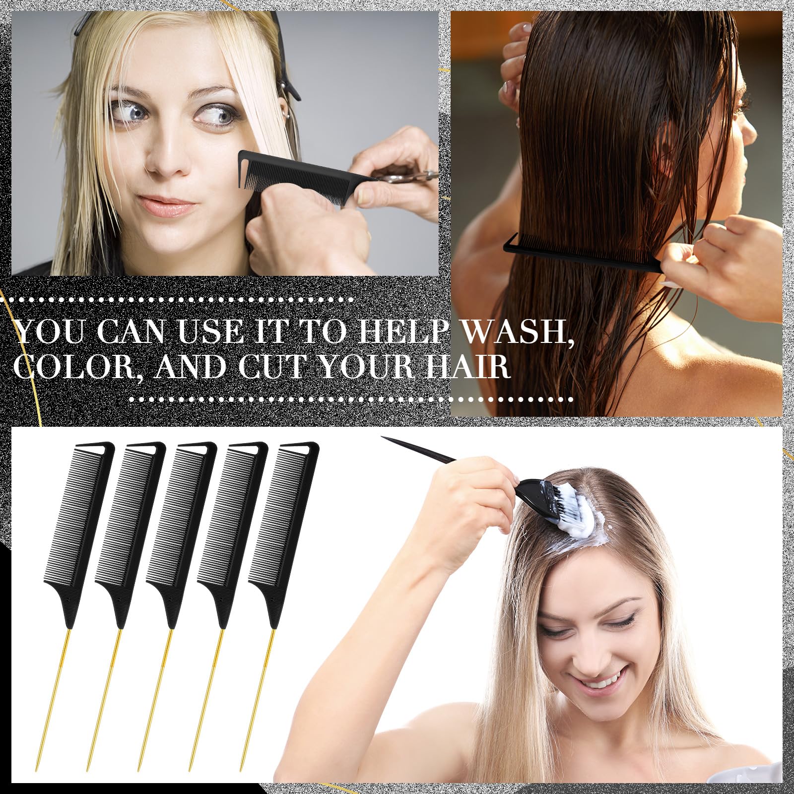 Patelai outil coiffure salon, résistant à la chaleur pour coiffage et séparation.