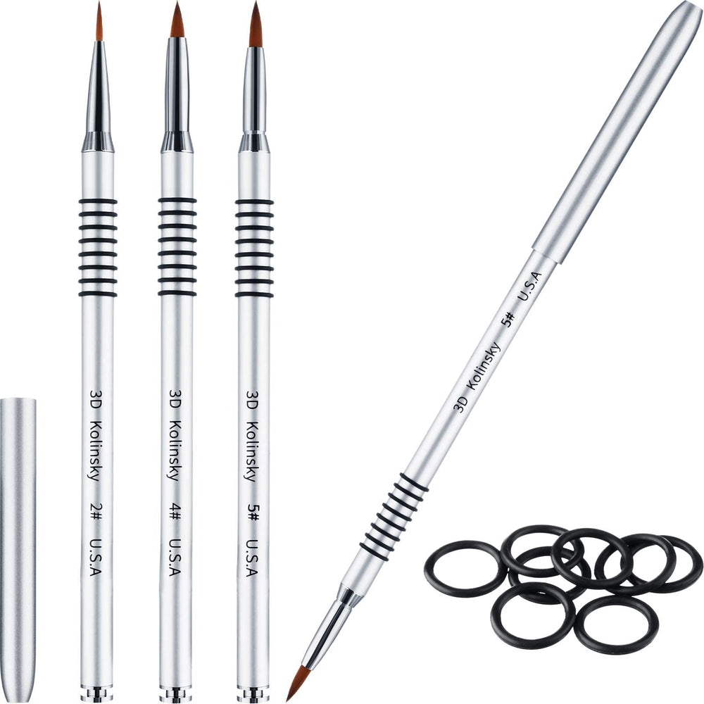Pinceau Patelai Kolinsky 3D taille 2 pour détails précis en nail art.