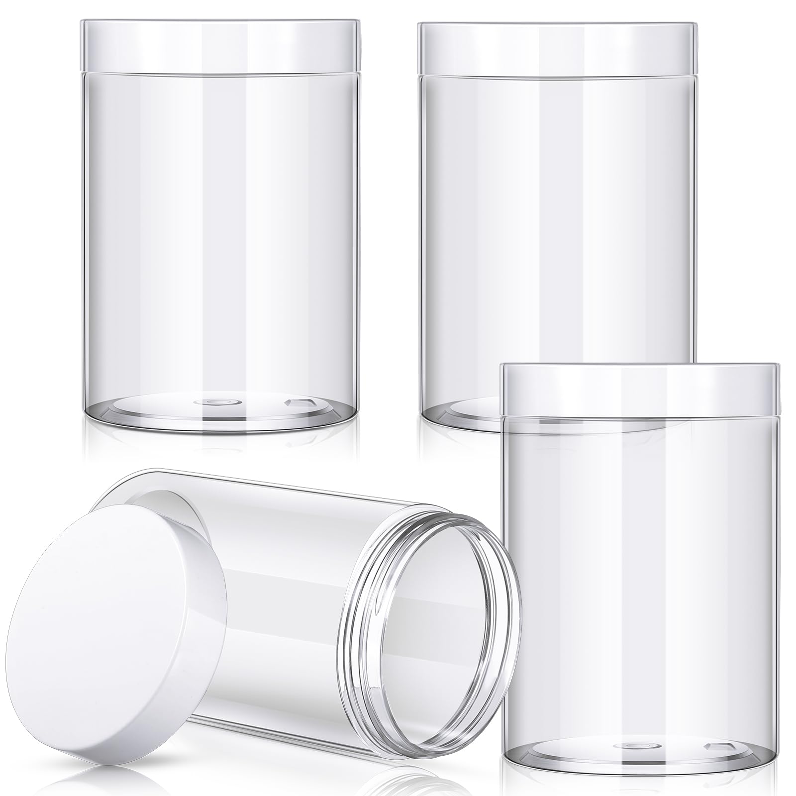 Pot Patelai 355 ml avec couvercle blanc, pratique pour crèmes et voyages.