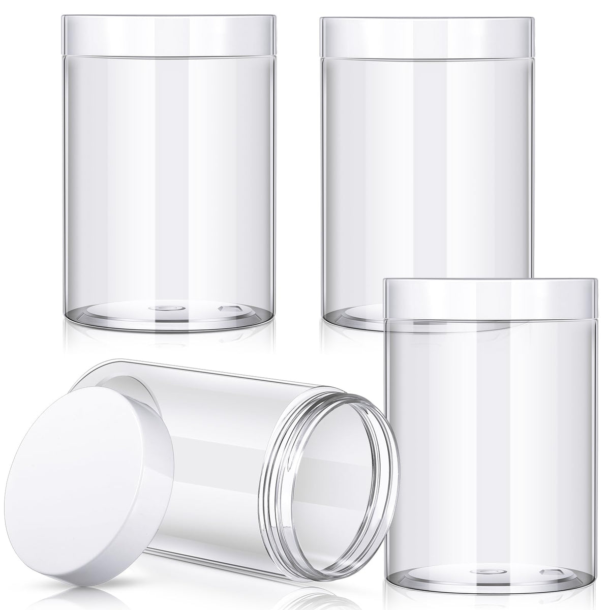 Pot Patelai 355 ml avec couvercle blanc, pratique pour crèmes et voyages.