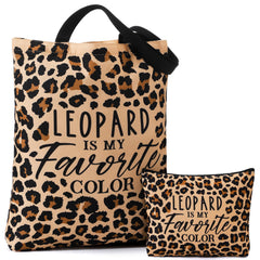 Paterr sac tote imprimé léopard, idéal pour shopping et organisation au quotidien.