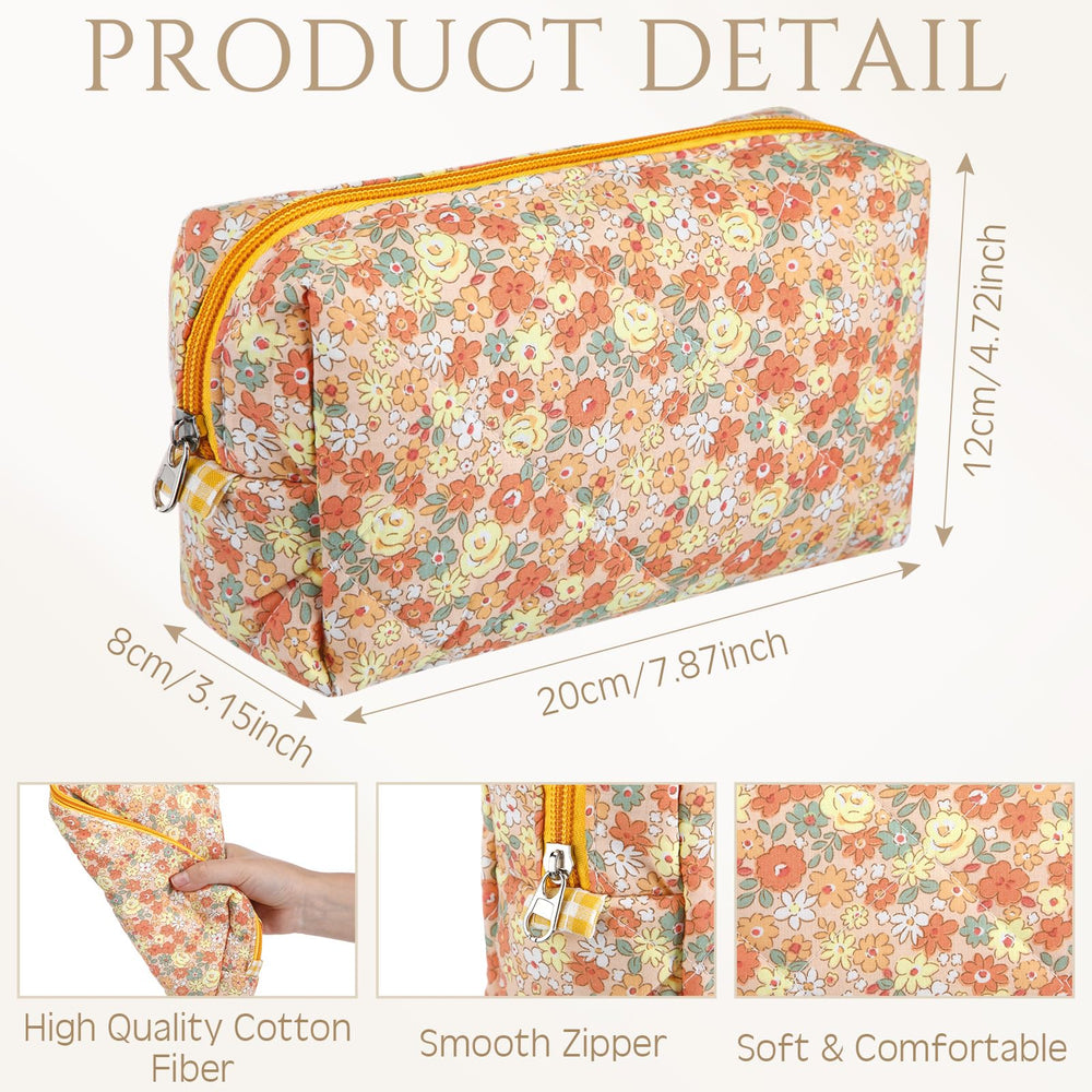 Paterr trousse maquillage fleur jaune, coton doux et résistance idéale pour l'usage quotidien.