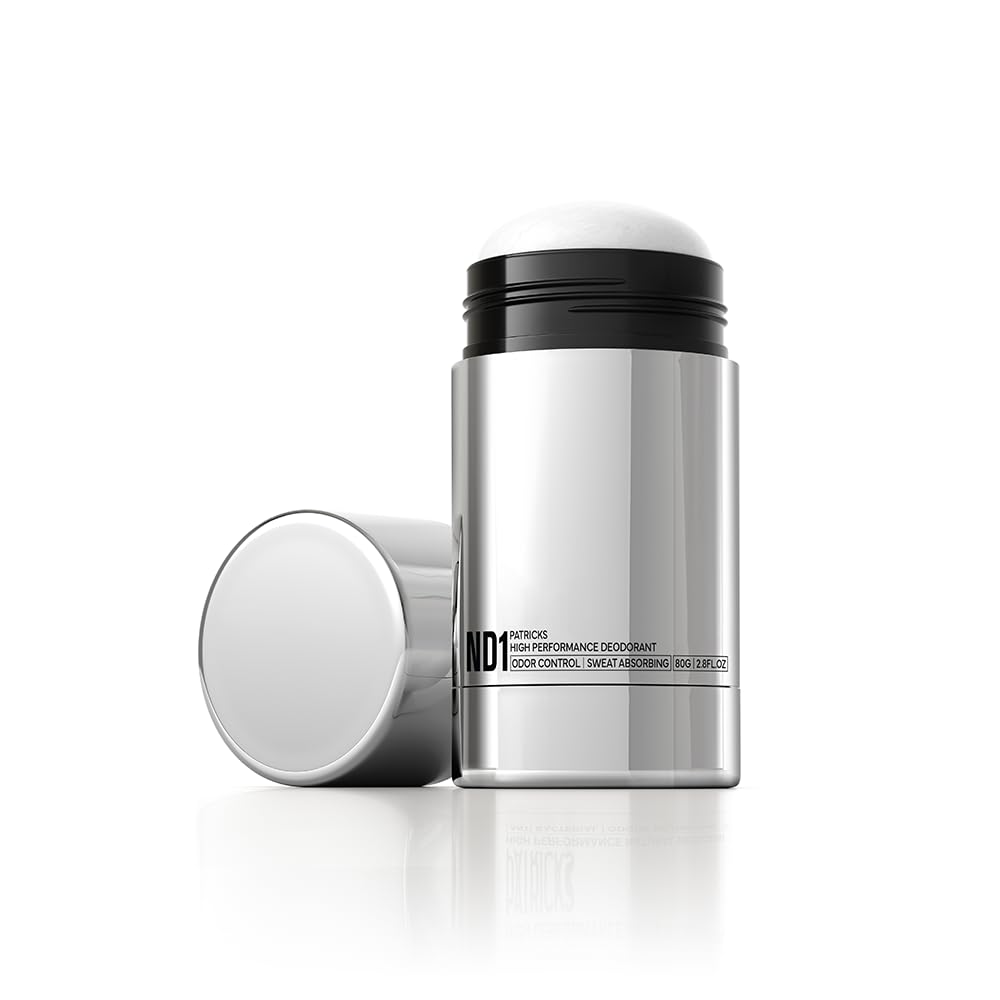Emballage premium PATRICKS ND1, design élégant pour une routine de soin.