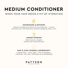 PATTERN Beauté – cheveux 3a-4a après soin, boucles douces et définies.