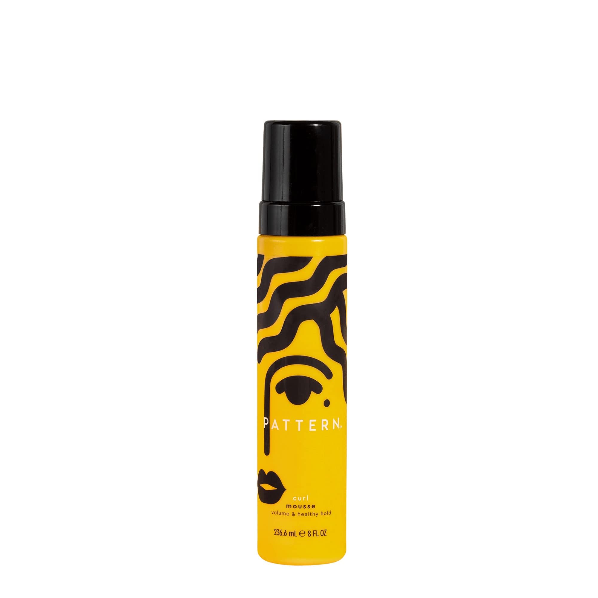 PATTERN Beauty Curl Mousse, flacon, définition légère et volume aérien pour les boucles.