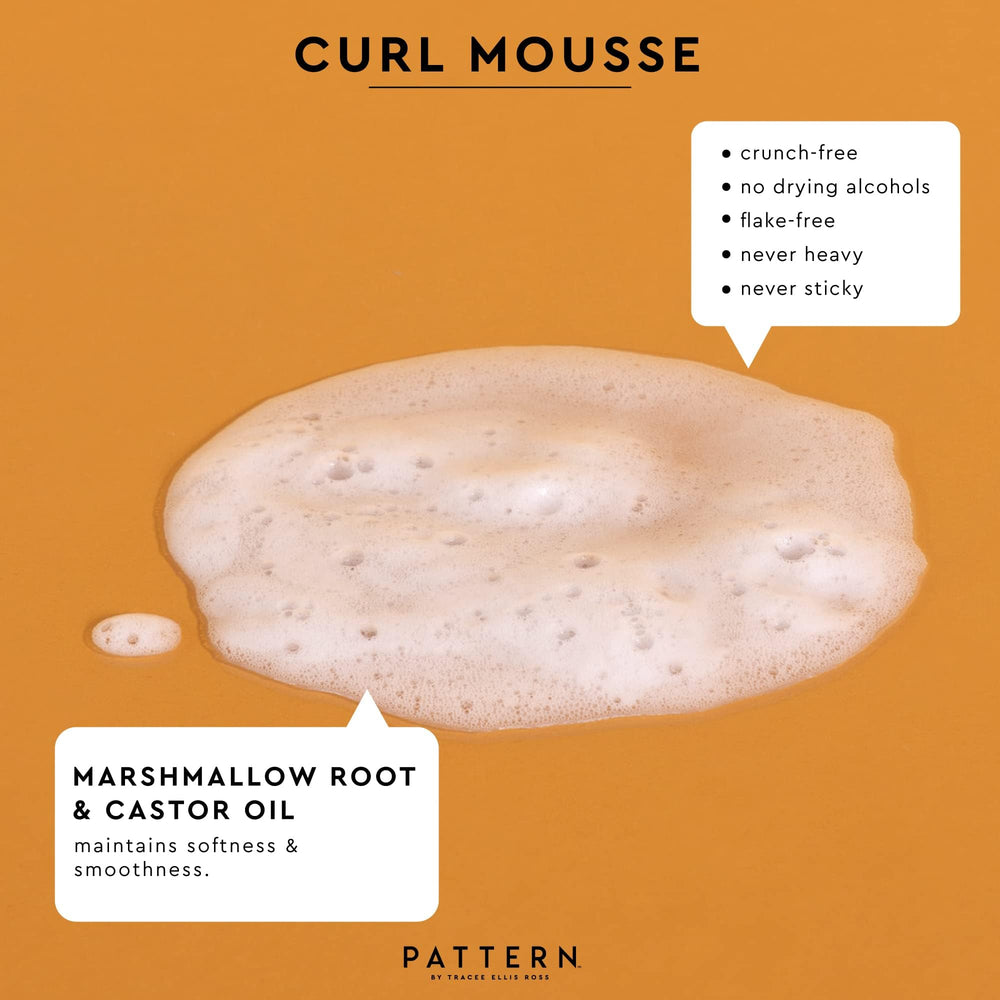 PATTERN Beauty Curl Mousse, sans alcool pour des boucles douces et souples.