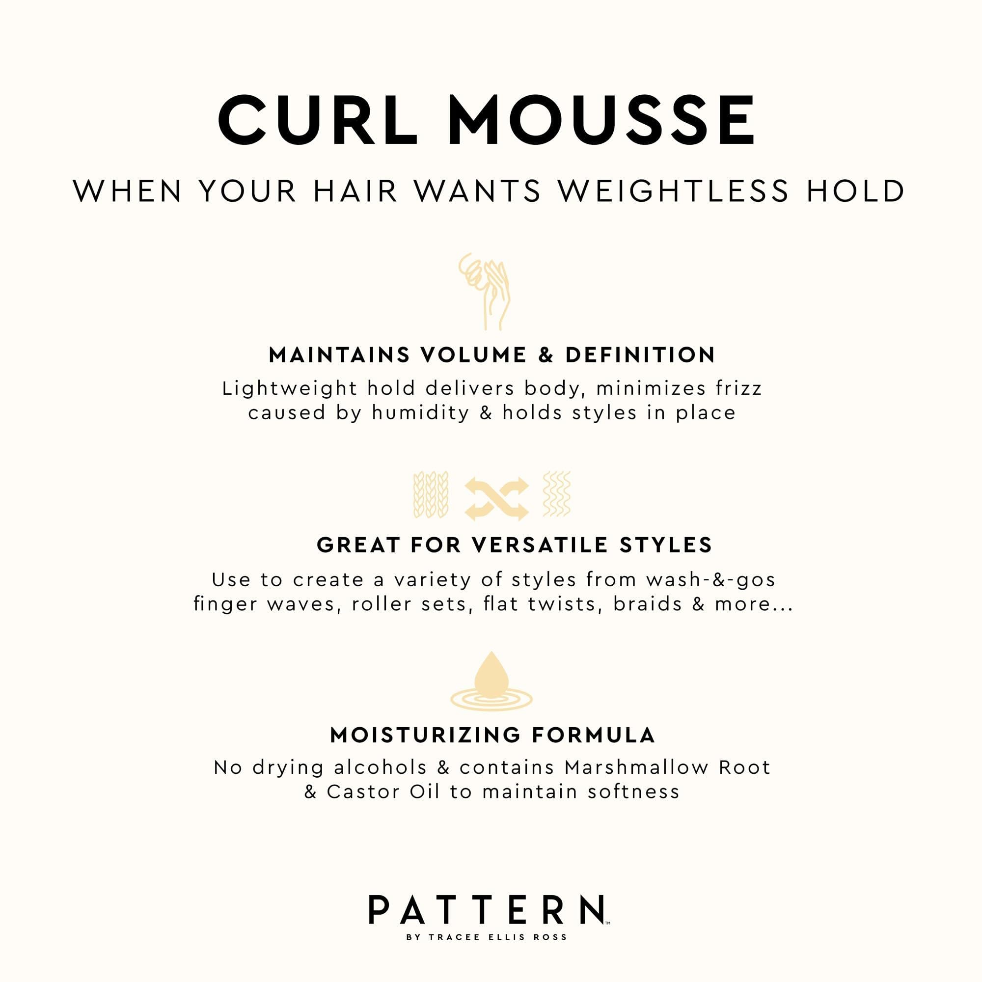 PATTERN Beauty Curl Mousse, idéale pour les styles protecteurs et cheveux 3a-4c.