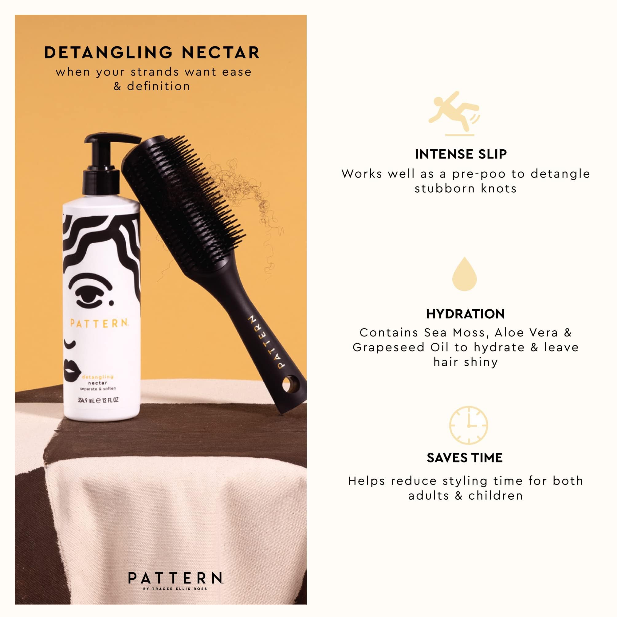 PATTERN Nectar Détanglant – application mains, massage doux des cheveux.