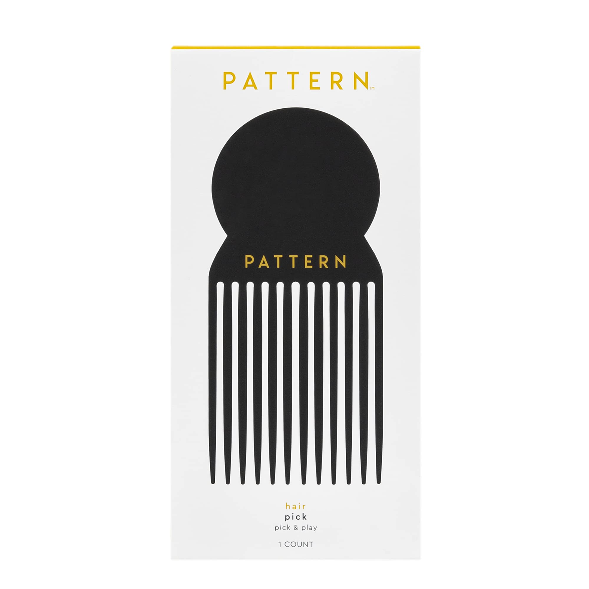 PATTERN Hair Pick poignee ergonomique pour démêlage confortable et précis.