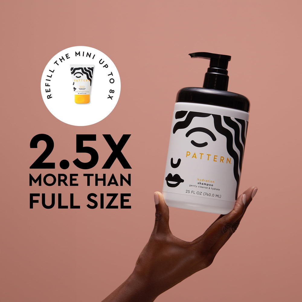 PATTERN Shampoing hydratant, compatible avec les routines de coloration.