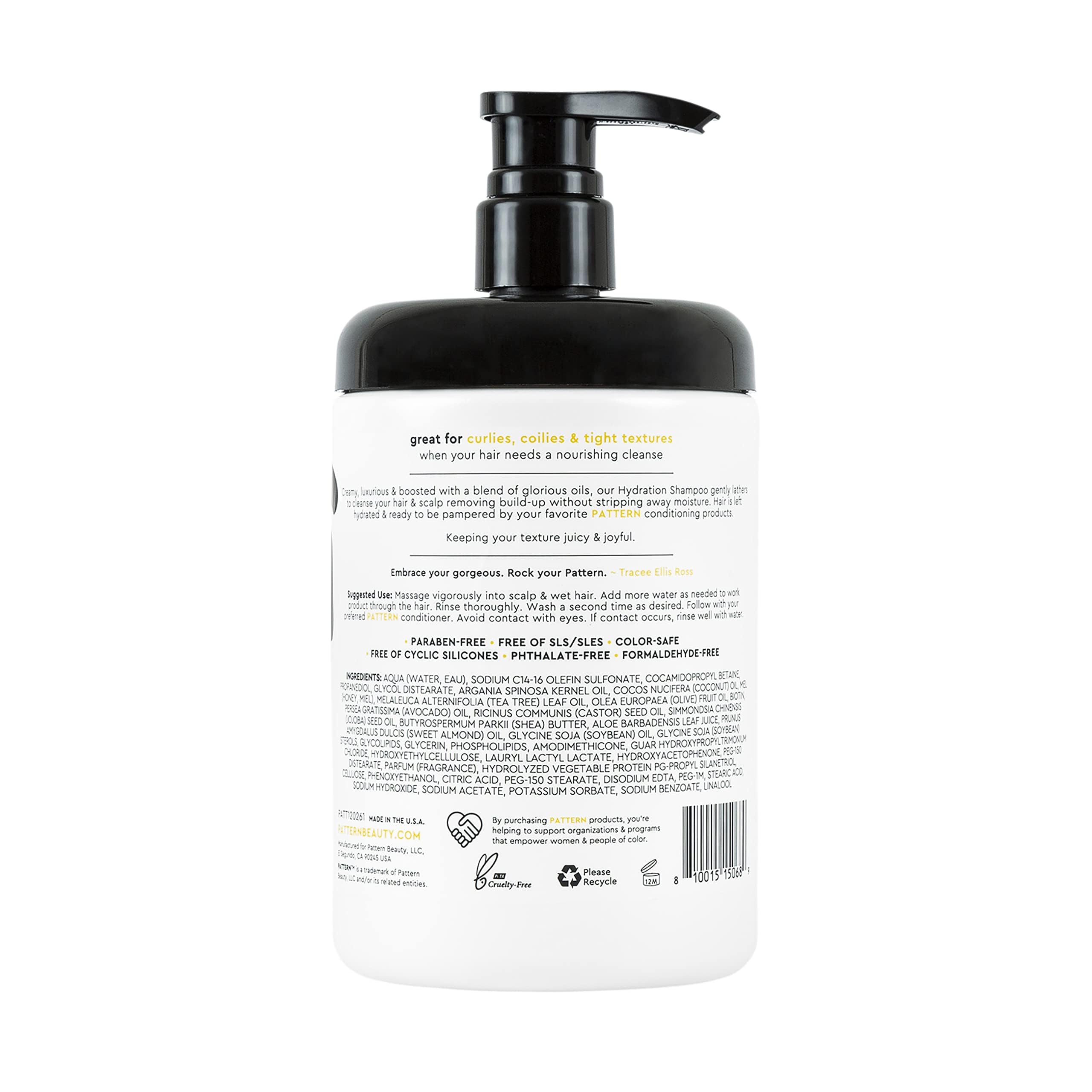 PATTERN Shampoing multi-huiles, texture riche et lavage agréable.
