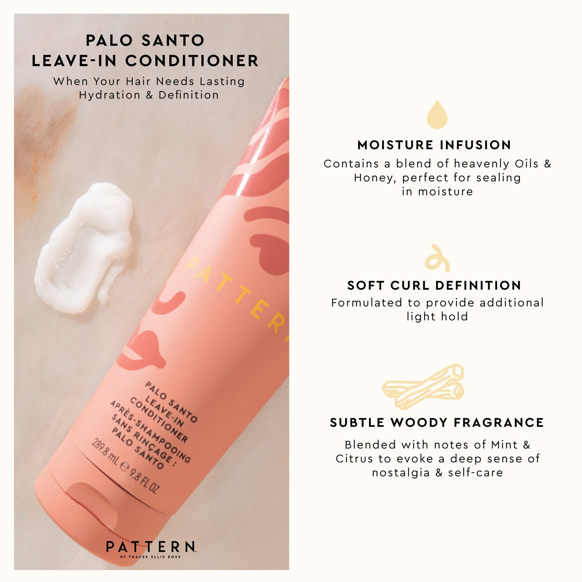 PATTERN Palo Santo tubes reutilisables mini, emballage éco-conçu pour une routine durable.