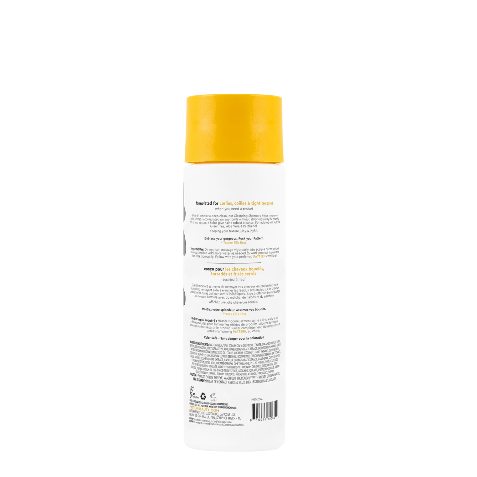 PATTERN Shampoing clarifiant, mousse légère pour cheveux faciles à nettoyer.