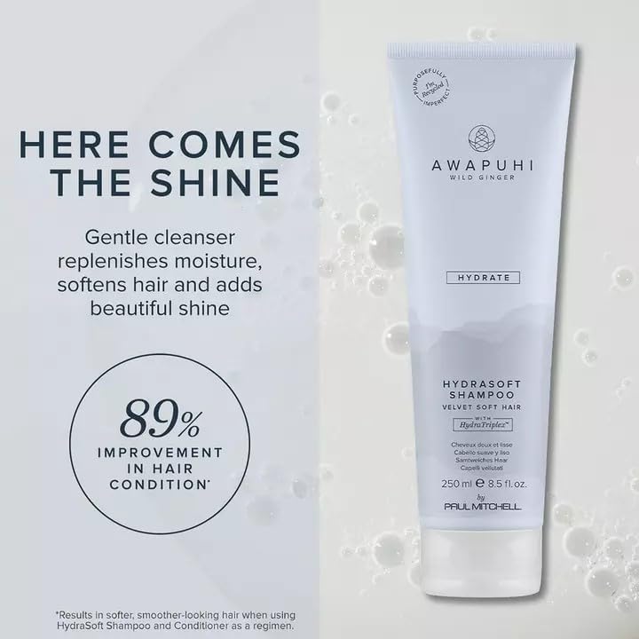 Awapuhi Wild Ginger HydraSoft Shampoo – pompe facile et contrôlable pour une utilisation propre.