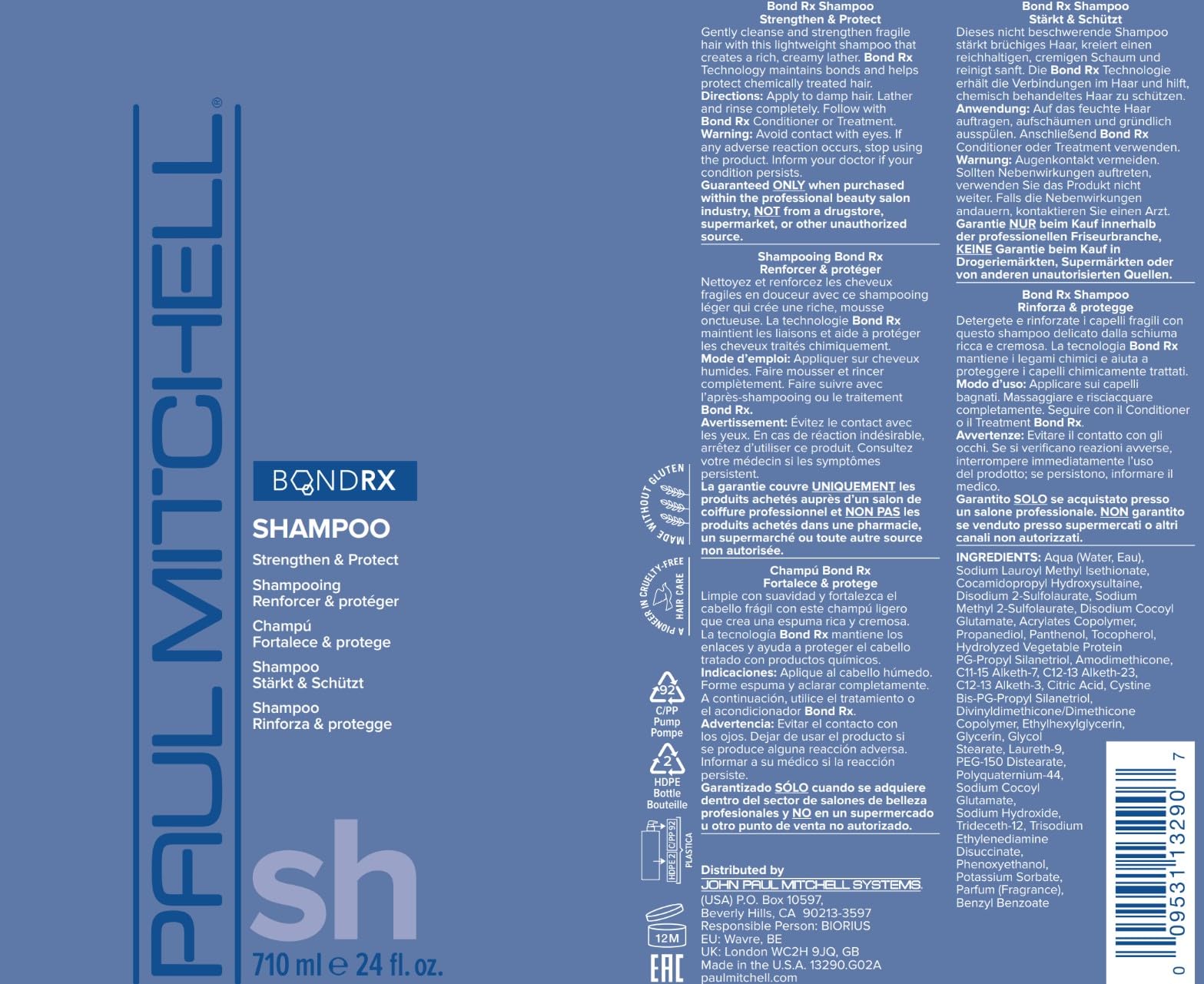 Paul Mitchell Bond Rx Shampoing – Utilisation quotidienne facile pour routine de soin