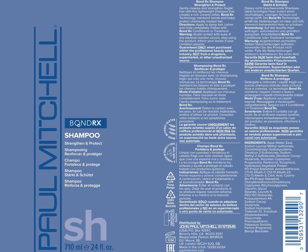Paul Mitchell Bond Rx Shampoing – Utilisation quotidienne facile pour routine de soin