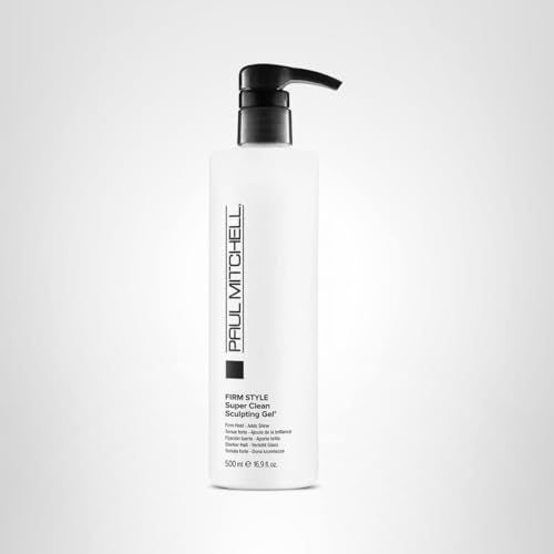 Paul Mitchell gel coiffant, brillance élevée et look net.