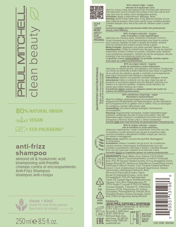 Parfum floral délicat – expérience de lavage agréable avec Paul Mitchell Clean Beauty Anti-Frisottis Shampoo.