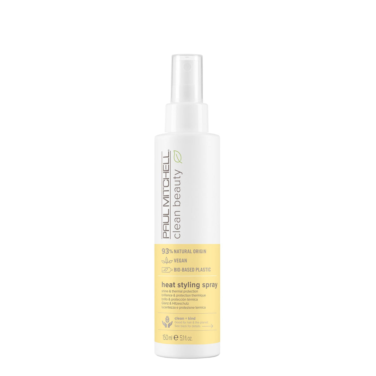 Paul Mitchell Clean Beauty Heat Styling Spray protège les cheveux lors du coiffage.