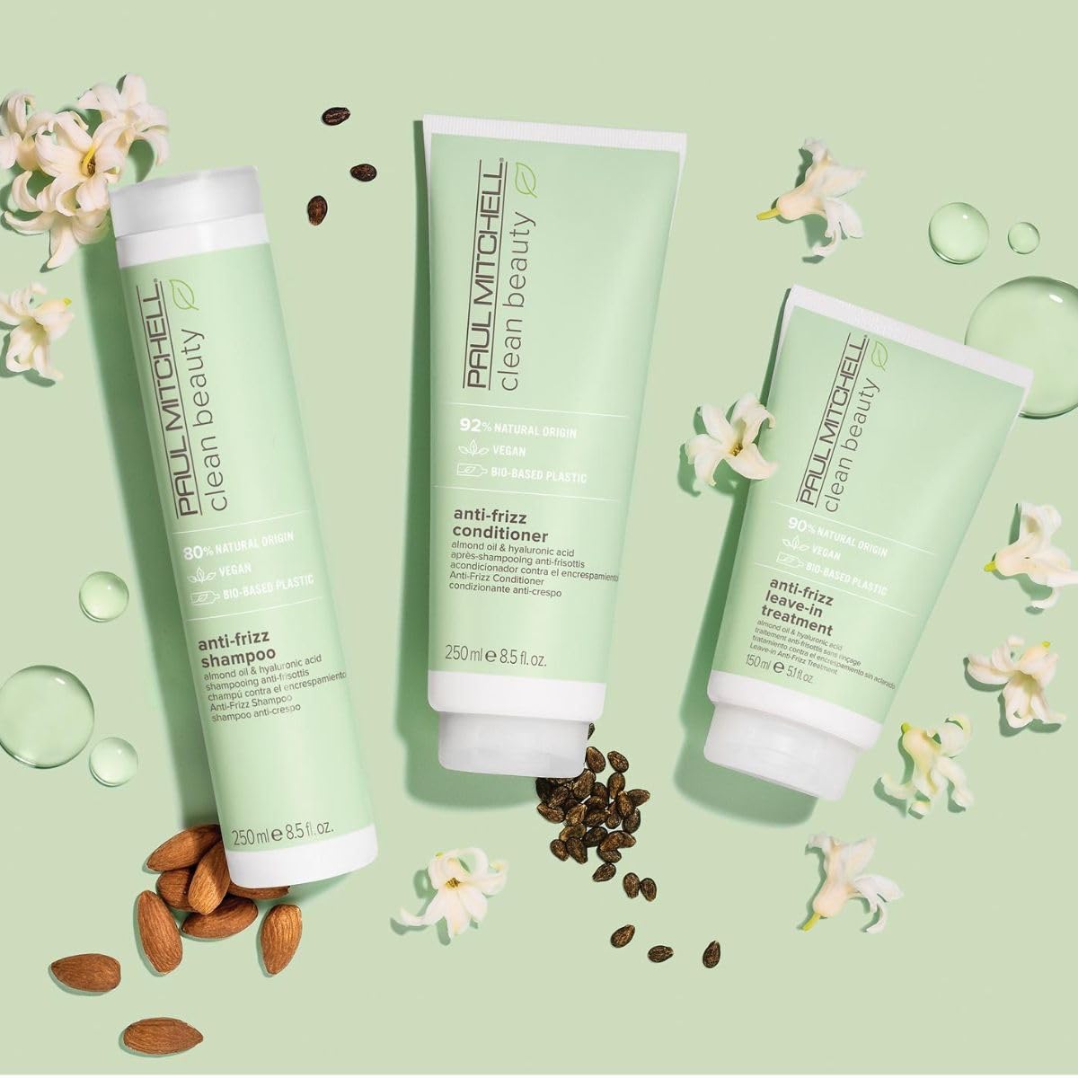 Emballage biosourcé Paul Mitchell Clean Beauty, réduction des plastiques vierges.