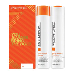Coffret Color Protect Paul Mitchell, prêt à offrir, idéal pour démêler et hydrater les cheveux colorés.