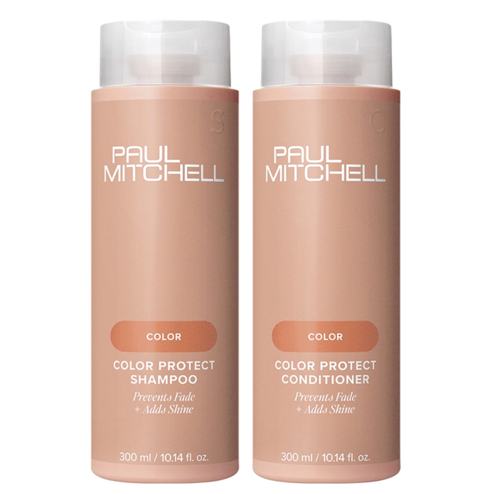 Shampoing Color Protect de Paul Mitchell, bouteille lumineuse pour protéger la couleur et renforcer les cheveux.