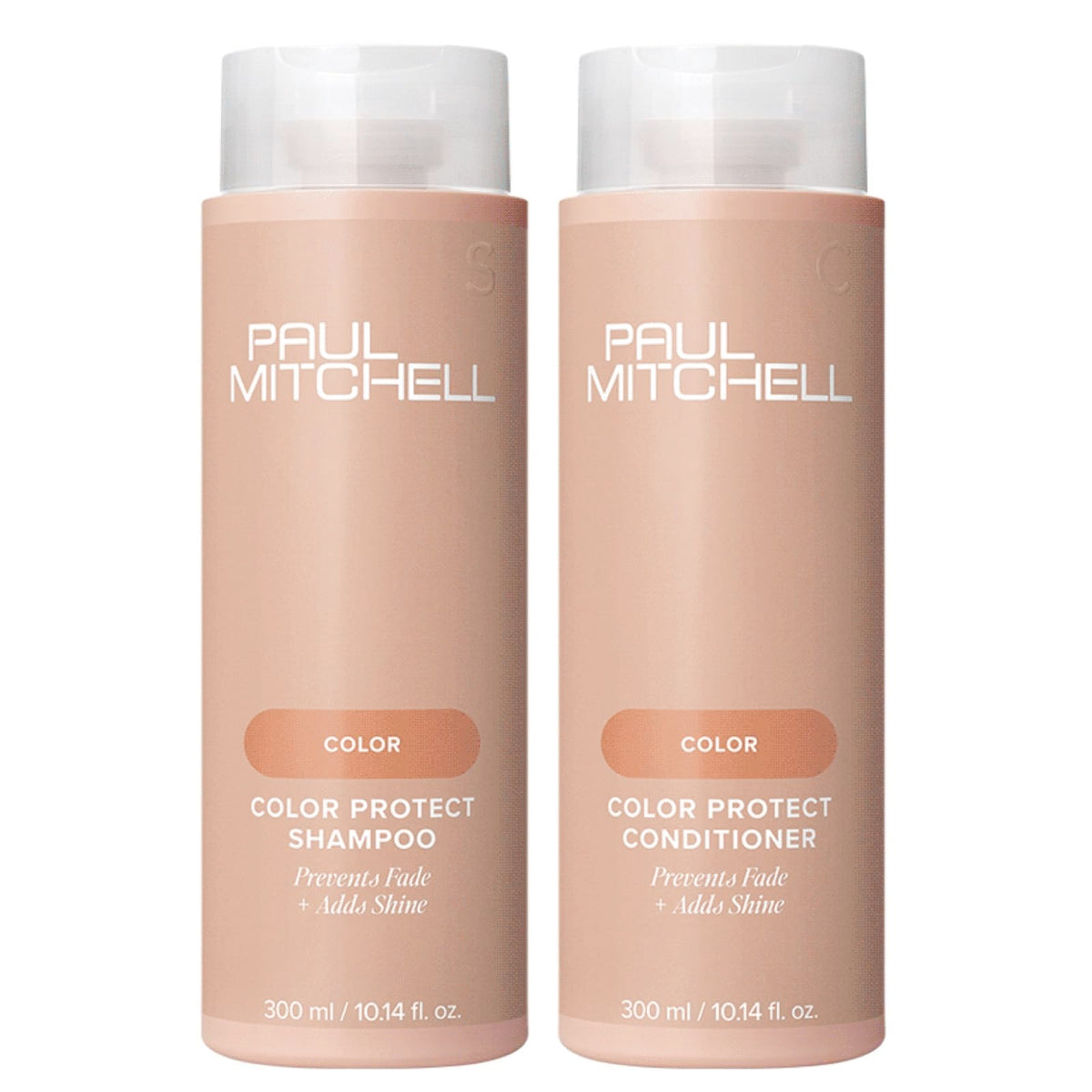 Shampoing Color Protect de Paul Mitchell, bouteille lumineuse pour protéger la couleur et renforcer les cheveux.